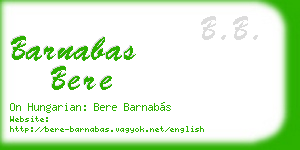 barnabas bere business card